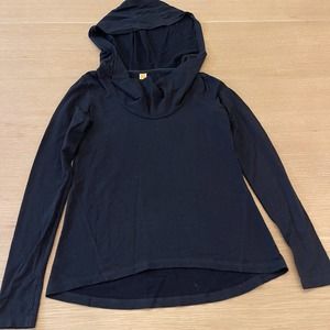 Lucy Black Cowl Neck Pullover Hoodie Sweatshirt